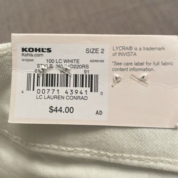 NWT $44 Lauren Conrad White Cuffed Shorts HIGH RISE - Picture 14 of 14